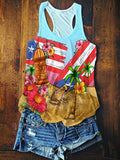 Puerto Rican Print Casual Tank Top