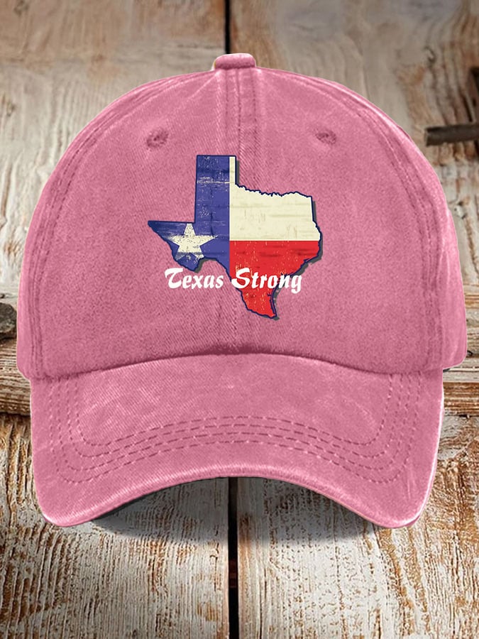 Retro Texas Strong Print Baseball Cap