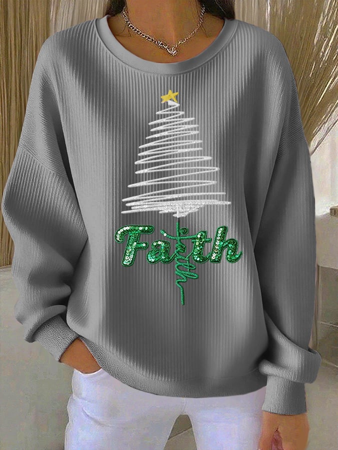 Women's Casual Faith Christmas Sweatshirt