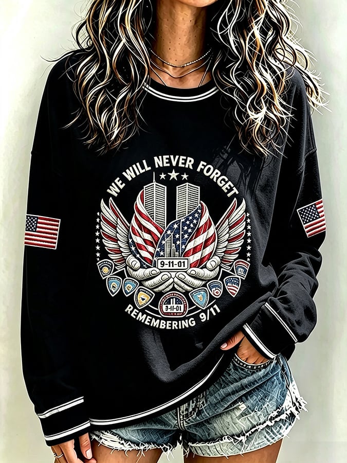 Women's Never Forget September 11 Print Top