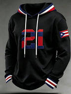 Men's Puerto Rico Baseball Print Long-Sleeve T-Shirt