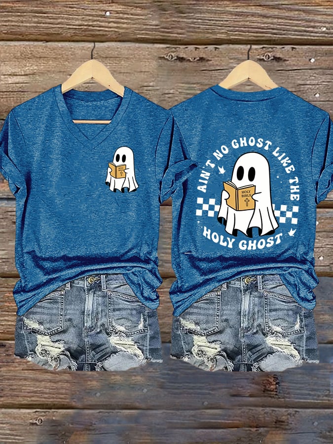Women's Ain't No Ghost Like The Holy Ghost Print Casual T-shirt