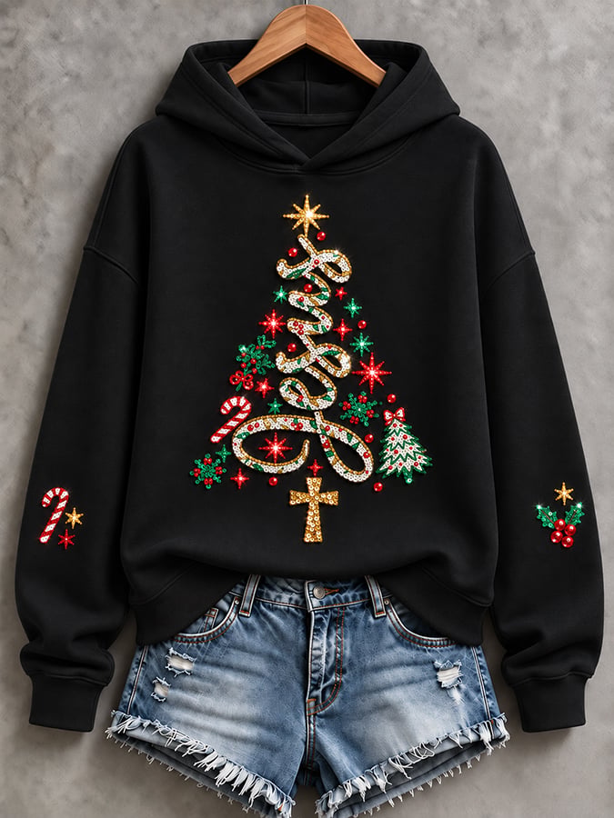 Women'S Casual Christmas Print Hoodie