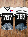 Women's Puerto Rico Baseball Print Shirt
