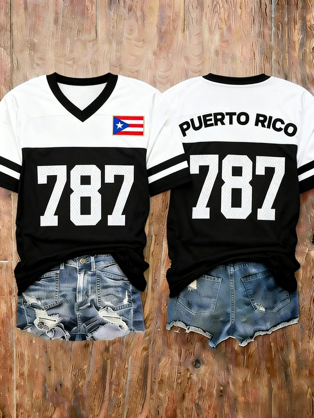 Women's Puerto Rico Baseball Print Shirt