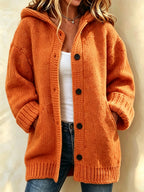 Women's Casual Printed Knitted Fabric Plush Jacket Cardigan