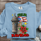 Puerto Rican Coquito Navidad Boricua Printed Sweatshirt