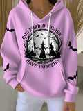 Halloween Witch Colorful Women's Print Casual Hoodies