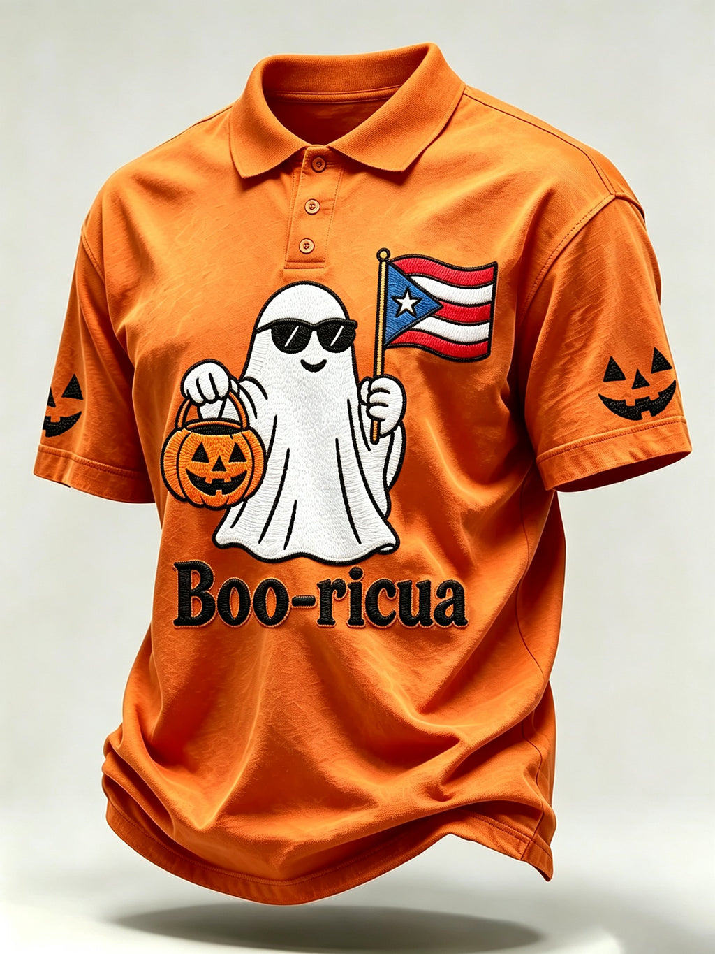 Men's Halloween In Puerto Rico Print Polo Shirt