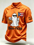 Men's Halloween In Puerto Rico Print Polo Shirt