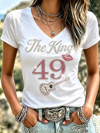 Women's 49th Anniversary Music Print T-shirt