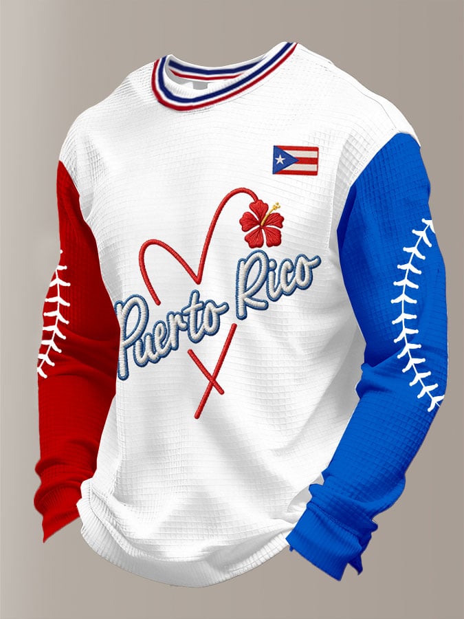 Men's Baseball Printed Waffle Top