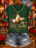 Women's Puerto Rico Christmas Short-Sleeved T-Shirt