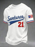 Men's Puerto Rico Baseball Print Short-Sleeve T-Shirt