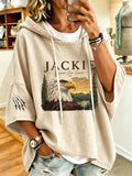Women's Jackie Forever Our Queen Print Hooded Sweatshirt