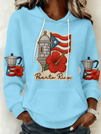 Puerto Rico Merry Christmas Printed Hooded Sweatshirt