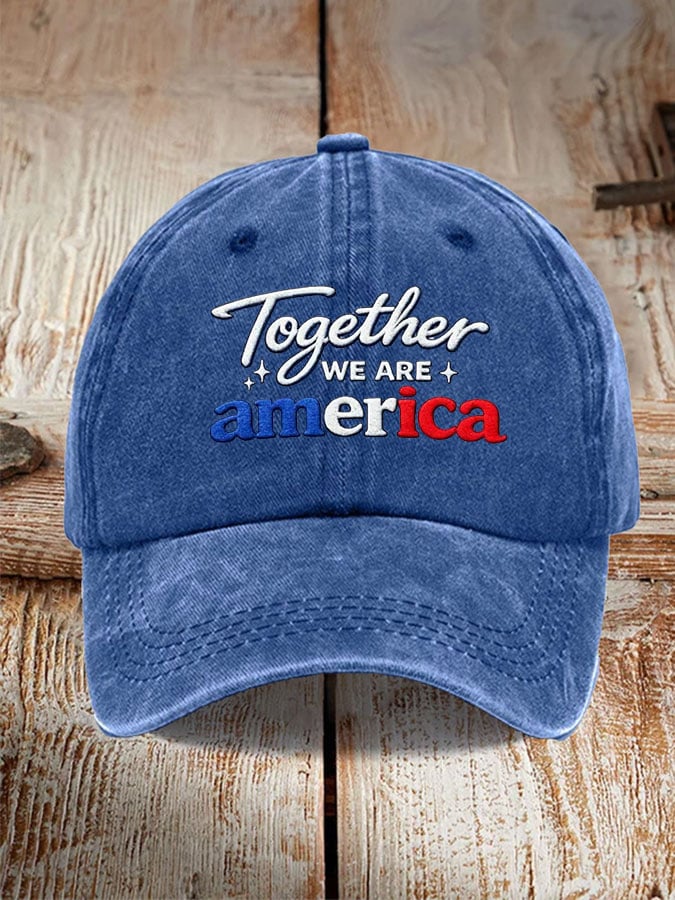 Unisex Together We Are America Print Baseball Cap