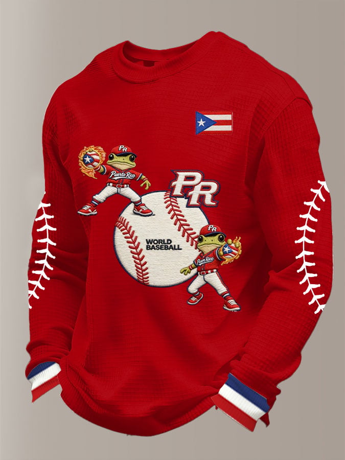 Men's Baseball Printed Waffle Top