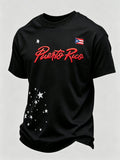 Men's Puerto Rico Print Casual T-shirt