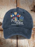 Retro Texas Strong Prayers For Texas Stronger Than The Waters Print Baseball Cap