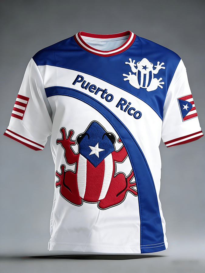 Men's Puerto Rico Baseball Fan Casual T-Shirt