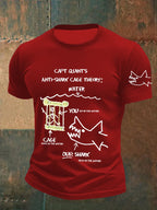 Men's Great White Shark Print Short Sleeve T-Shirt