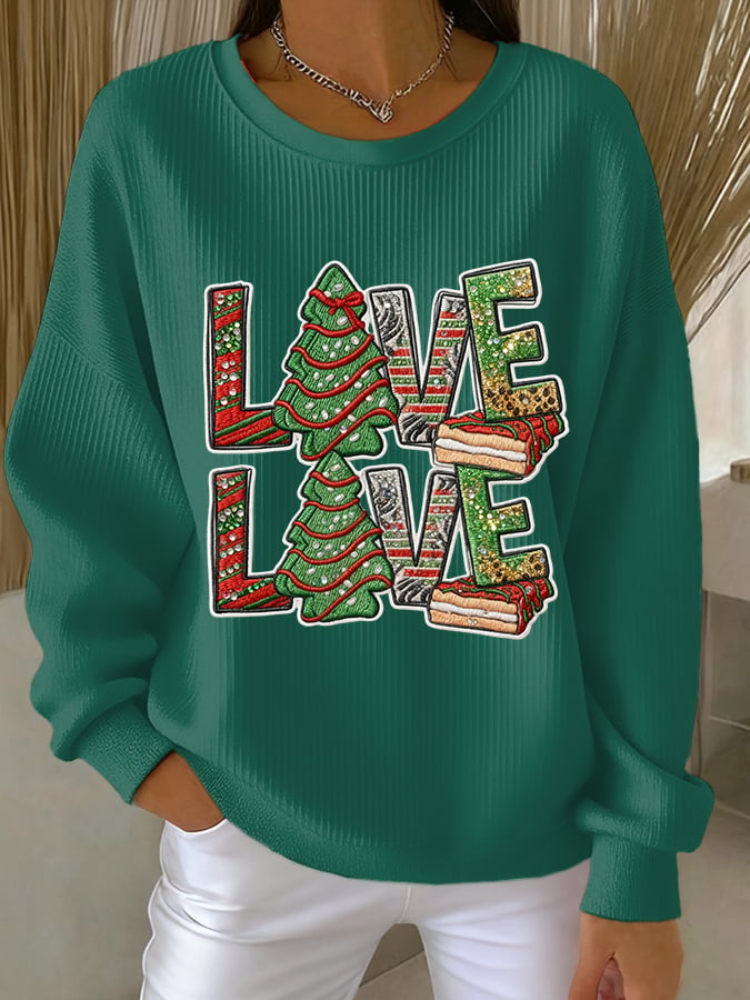 Women's Christmas Tree Print Sweatshirt
