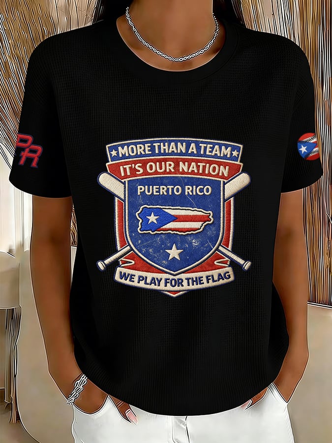 Women's Retro Baseball  Print T-Shirt