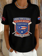 Women's Retro Baseball  Print T-Shirt