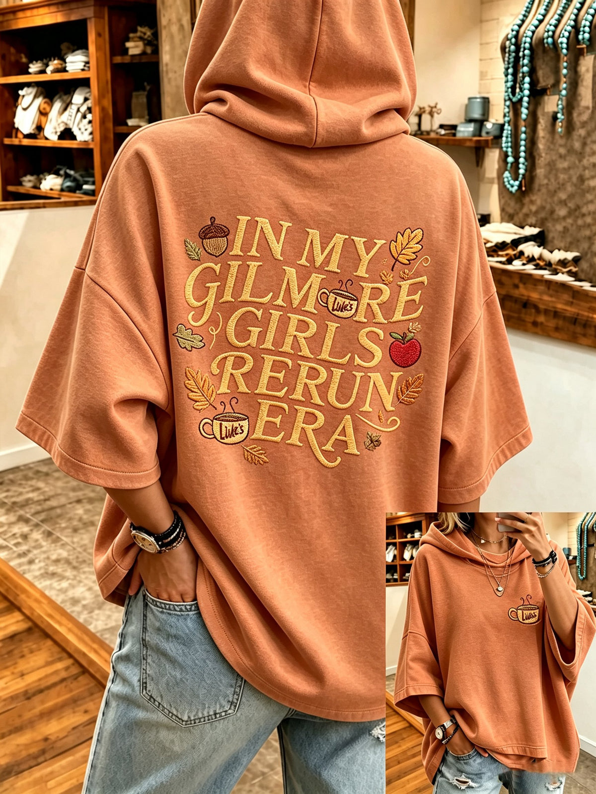Women's  In My Gilmore Girls Rerun Era Print Hoodie