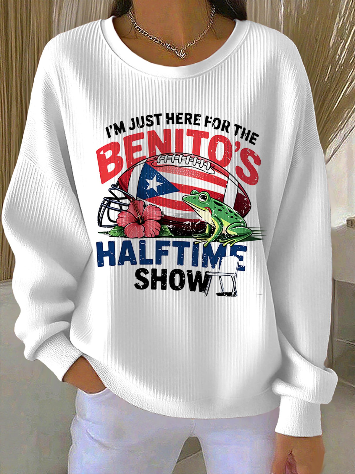 Puerto Rico Singer Benito Bowl Printed Long Sleeve Top