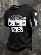Men's Puerto Rico Art Printed Short-sleeved T-shirt