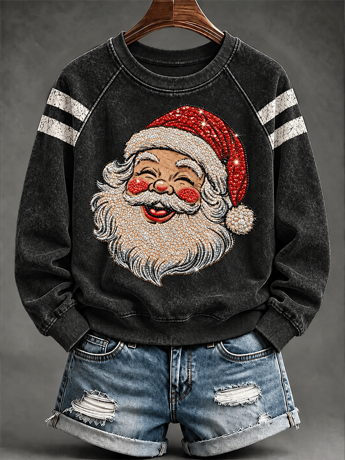 Women's Casual Christmas Print Long-Sleeved Sweatshirt