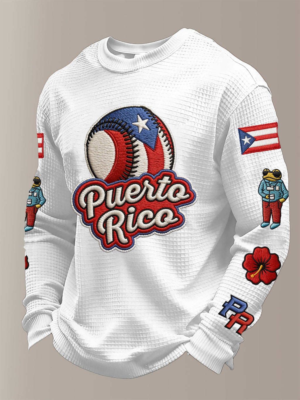 Men's Baseball Printed Waffle Top