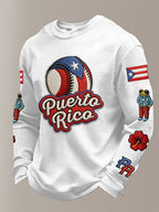 Men's Baseball Printed Waffle Top
