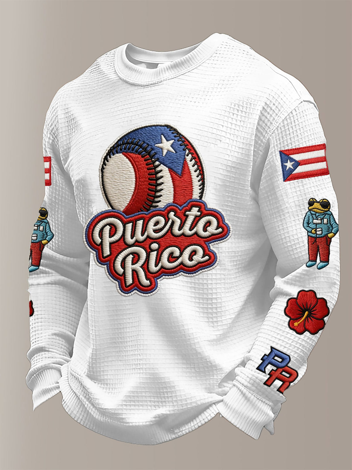Men's Baseball Printed Waffle Top