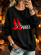 Women's Halloween Red Shoes  Print Sweatshirt