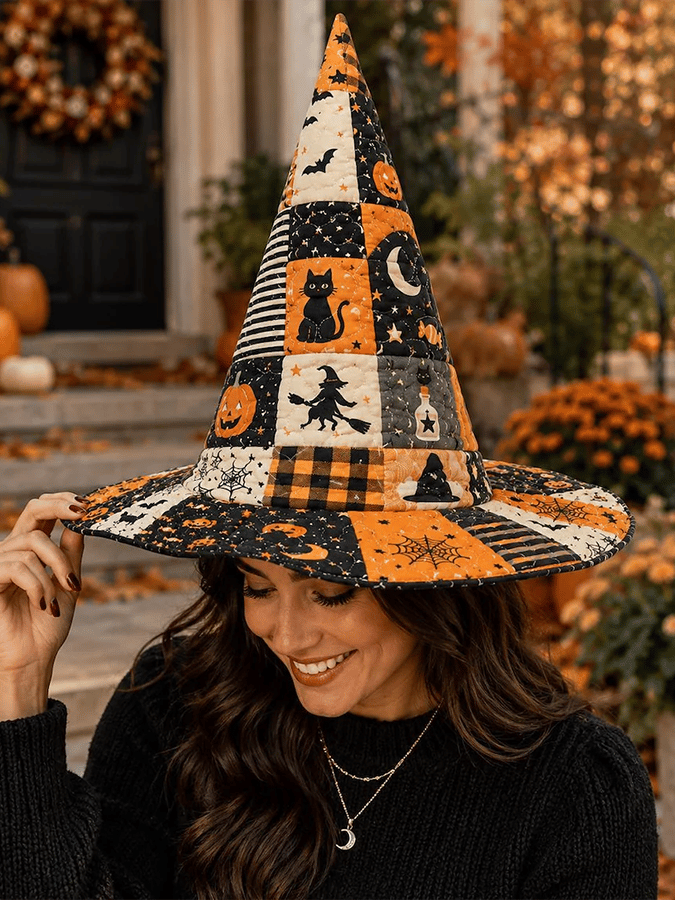 Quilted Halloween Art Witch Hat