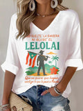 Puerto Rico colorful printed long sleeve top