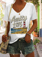 Women's Amity Island 1975 Print T-Shirt