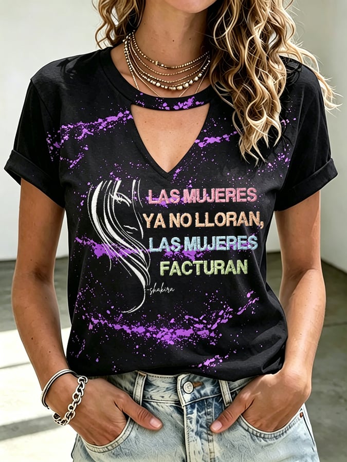 Women's Queen Of Latin Music Print Casual T-shirt