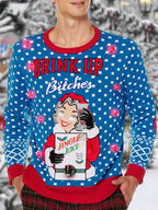 Men's Drink Up Bitches Christmas Printed Sweater