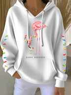 Women's Casual Christmas Flame Bird Hoodie