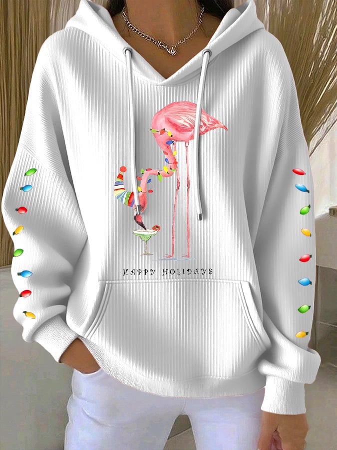 Women's Casual Christmas Flame Bird Hoodie