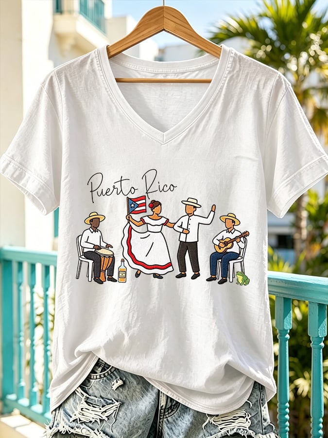 Women'S Puerto Rico Print T-Shirt