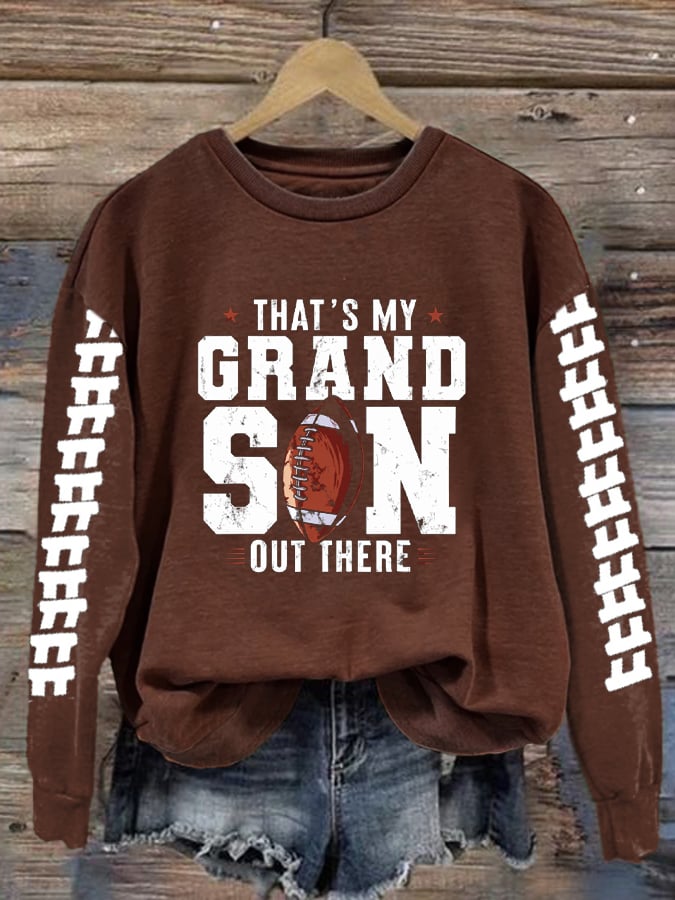 Women's That's My Grandson Out There Printed Casual Sweatshirt