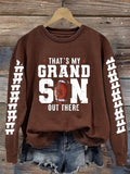 Women's That's My Grandson Out There Printed Casual Sweatshirt