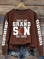 Women's That's My Grandson Out There Printed Casual Sweatshirt