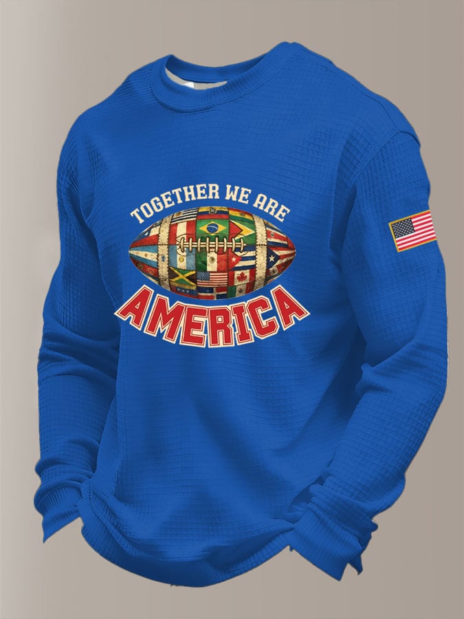 Men'sTOGETHER WE ARE AMERICA waffle-knit T-shirt
