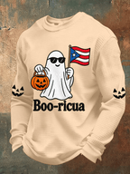 Men's Boricua Halloween Waffle-Knit Long-Sleeve Top